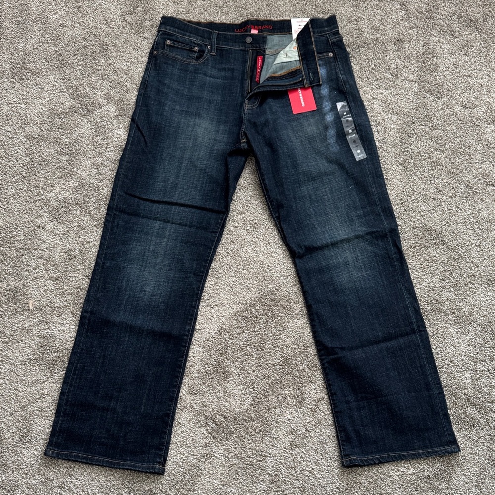 NEW Lucky 181 Relaxed Straught Cool Max Jean Leon Park Men's Blue Jeans 34 x 32